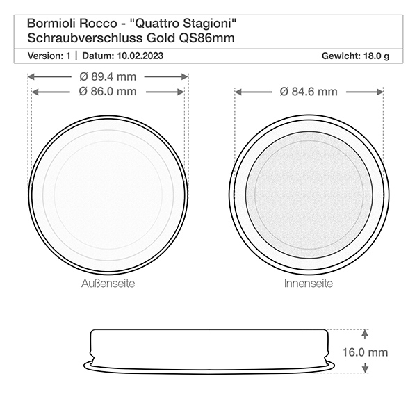 2000ml Rundglas "Quattro Stagioni" mit Deckel