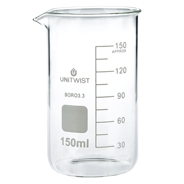 Becherglas 150ml Borosilikat, hohe Form UNITWIST