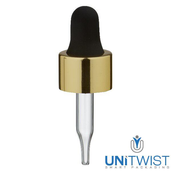 Glas-Tropfpipette gold/schwarz UT13/3 UNiTWIST