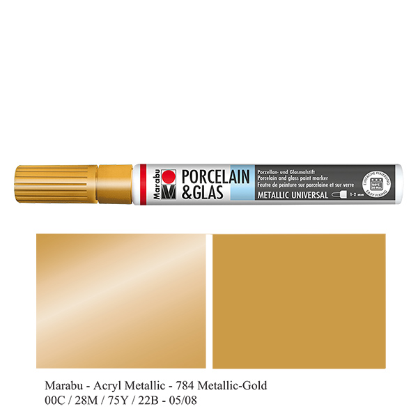 Malstift Gold 1-2mm für Glas/Porzellan (084)