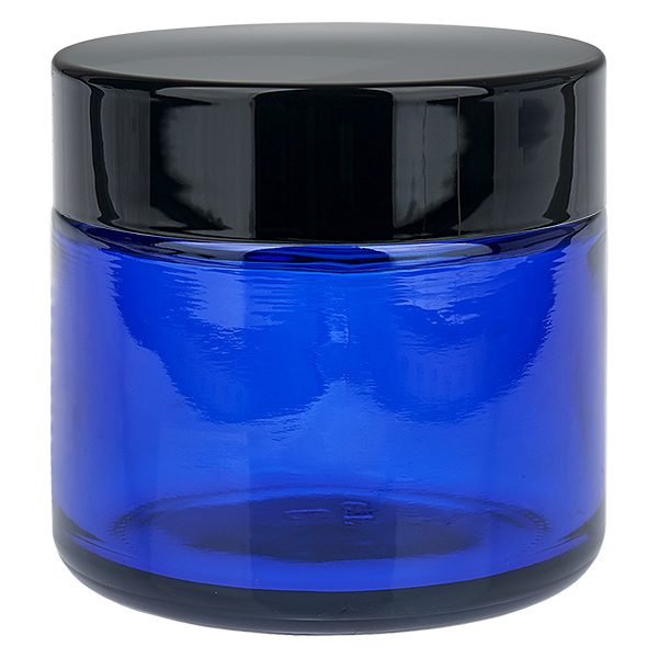 Glastiegel 60ml blau mit Einlegedeckel UNiTWIST