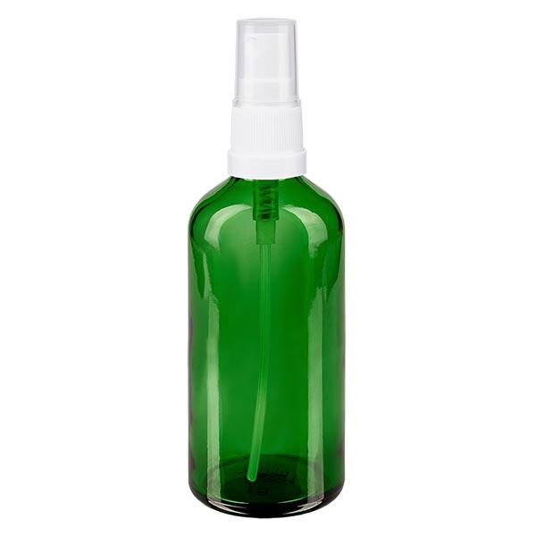 100ml grüne Sprayflasche STD weiss/transp. ApoGlas