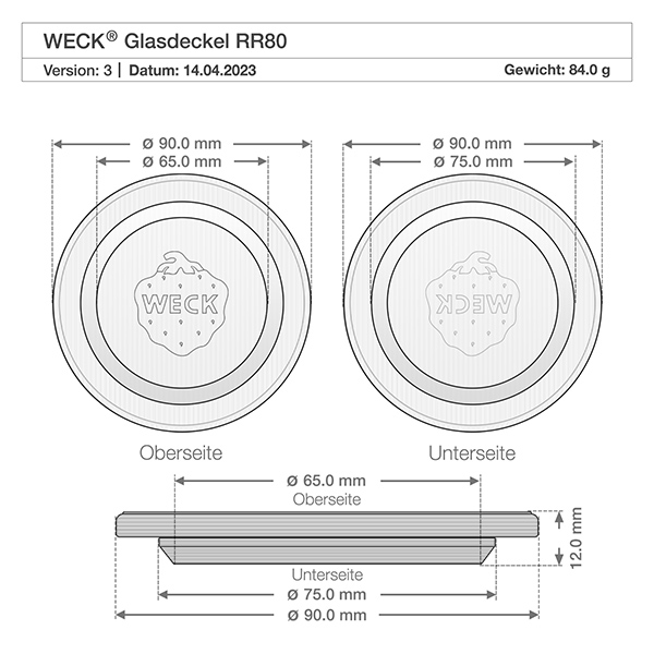 WECK Glasdeckel RR80