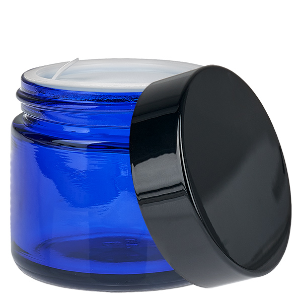 Glastiegel 60ml blau mit Einlegedeckel UNiTWIST