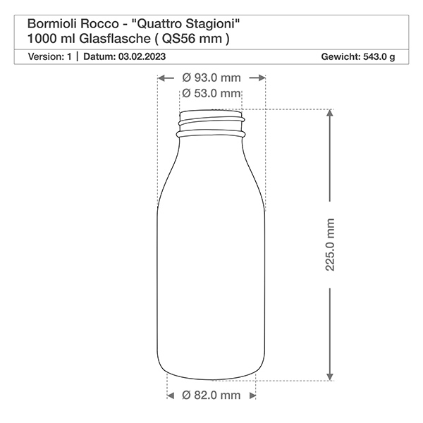 1000ml Weithalsflasche "Quattro Stagioni"