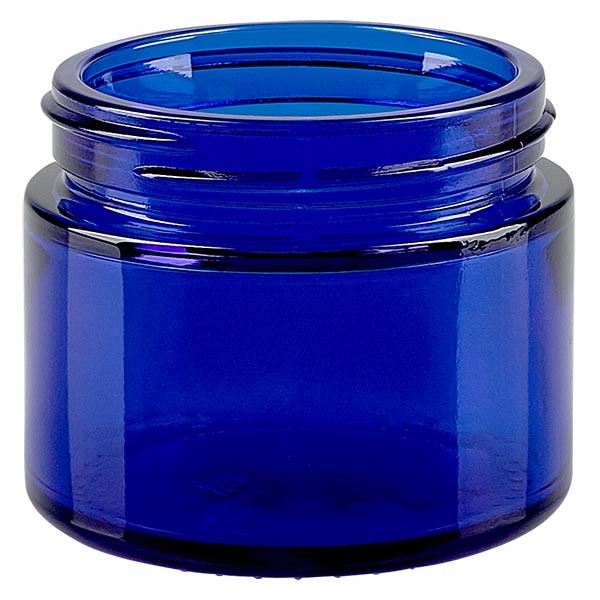 Glastiegel 50ml royalblau, ohne Deckel Gew. 52mm