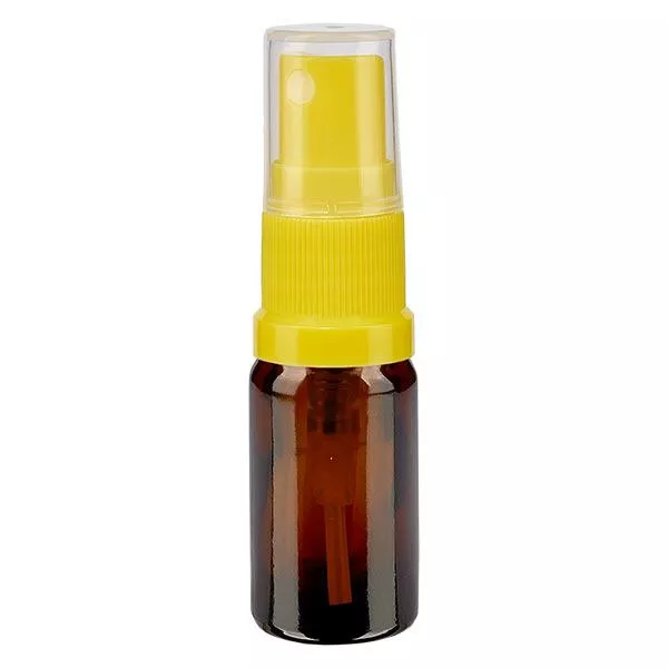 5ml braune Sprayflasche STD gelb/transp. ApoGlas