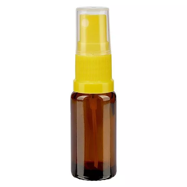 10ml braune Sprayflasche STD gelb/transp. ApoGlas