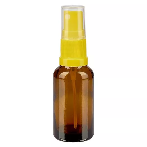 20ml braune Sprayflasche STD gelb/transp. ApoGlas