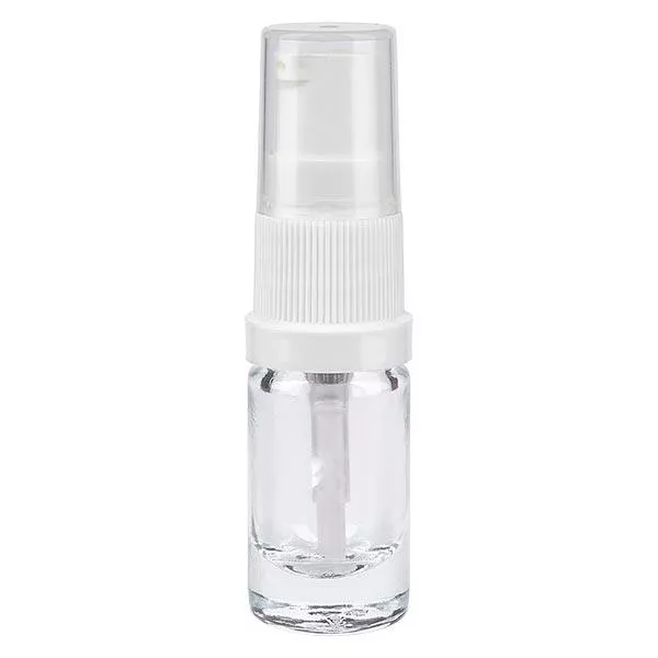 Apothekenfl. klar 5ml Lotionspumpe weiss St