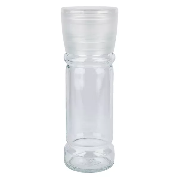 Salz-/Gewürzglas 100ml mit Mühle (grob) weiss