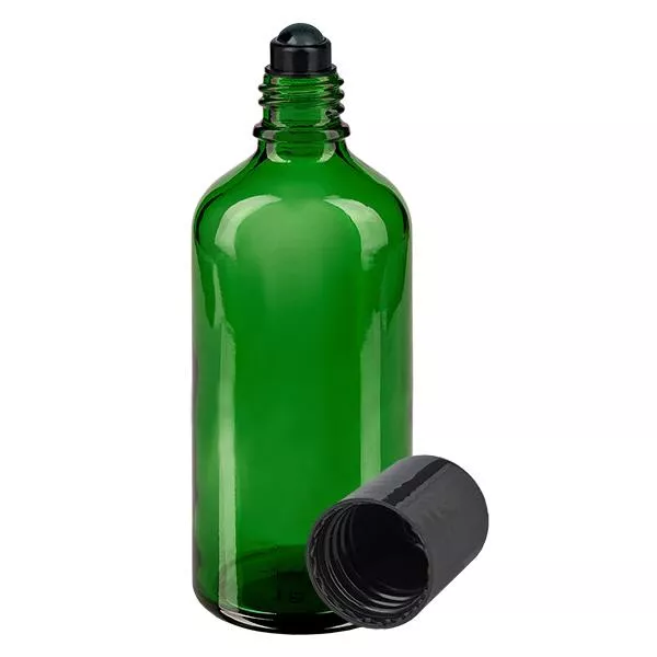 100ml grüne Roll-On Flasche STD schwarz ApoGlas