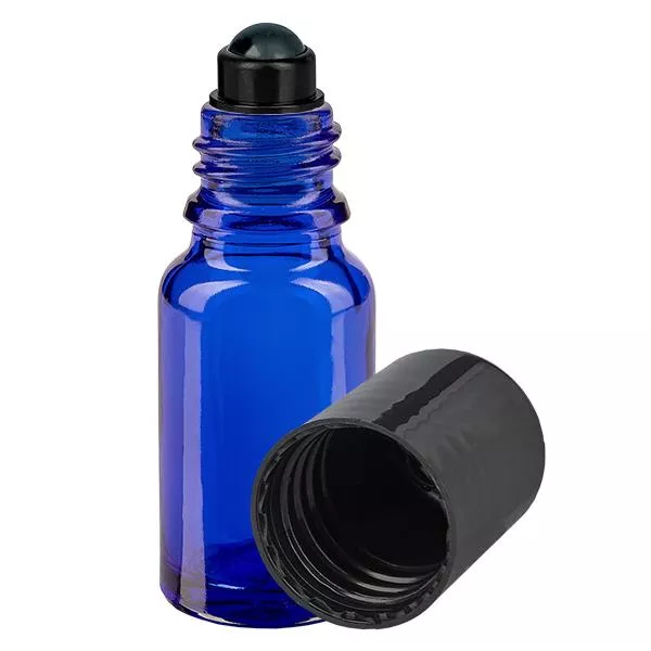 10ml blaue Roll-On Flasche STD schwarz ApoGlas