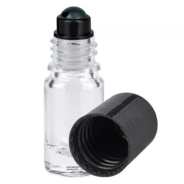 5ml klare Roll-On Flasche STD schwarz ApoGlas