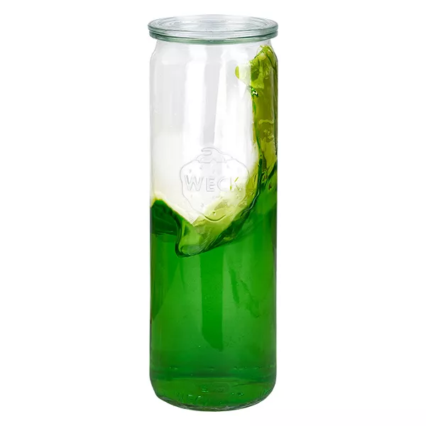 12er Set Weck Gläser Zylinderglas 600ml, 1/2L Sturzgläser mi