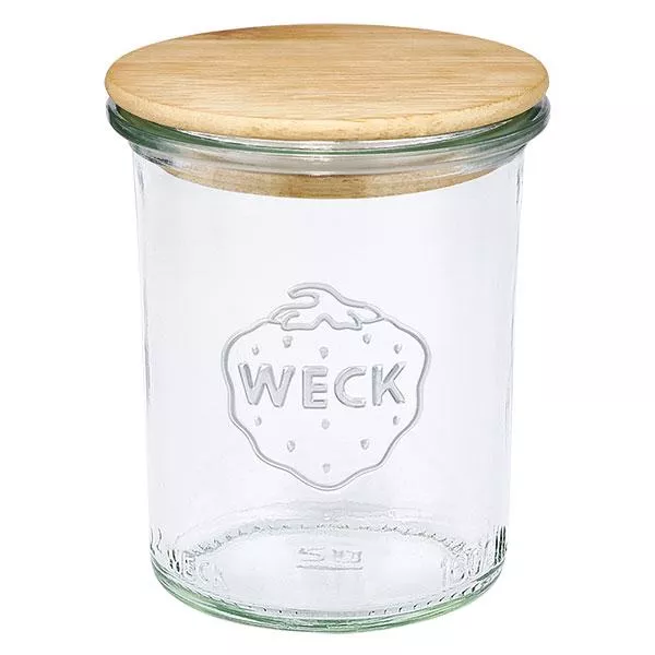 160ml Sturzglas WECK RR60 mit Holzdeckel