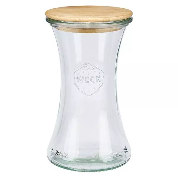 200ml Delikatessenglas WECK RR60 mit Holzdeckel