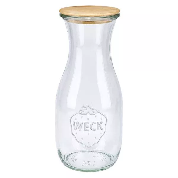 530ml Saftflasche WECK RR60 mit Holzdeckel