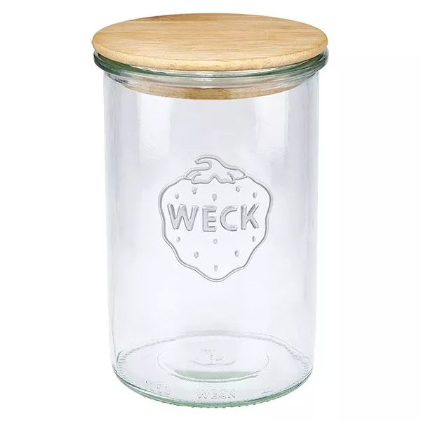 1000ml Sturzglas WECK RR100 mit Holzdeckel