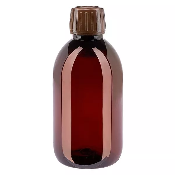 PET Flasche 250ml mit braunem Verschl. OV