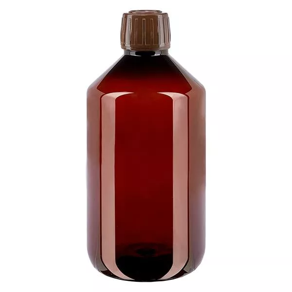 PET Flasche 500ml mit braunem Verschl. OV