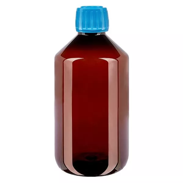 PET Flasche 500ml mit blauem Verschl. OV