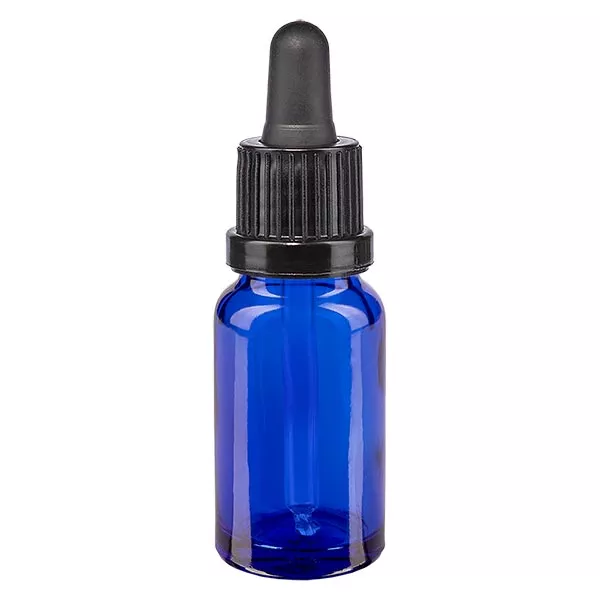 Apothekenfl. blau 10ml Pipette schwarz/schwarz  OV