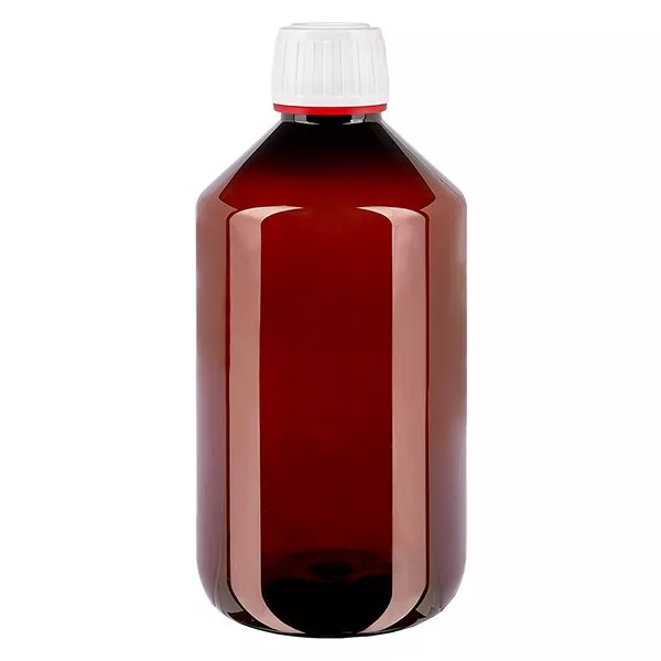 PET Flasche 500ml mit weiss/rotem Verschl. OV