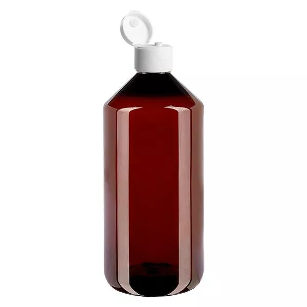 PET Flasche 1000ml mit weissem KlappVerschl.