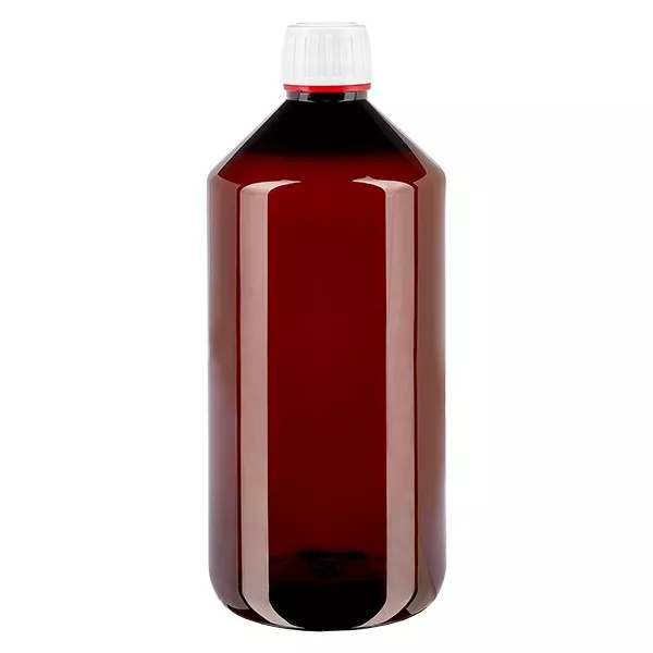 PET Flasche 1000ml mit weiss/rotem Verschl. OV