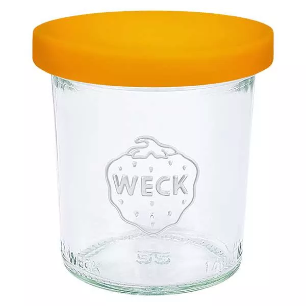 140ml Sturzglas WECK RR60 mit Silikond. orange