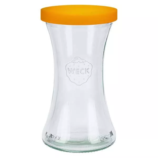 200ml Delikat.-Glas WECK RR60 mit Silikond. orange