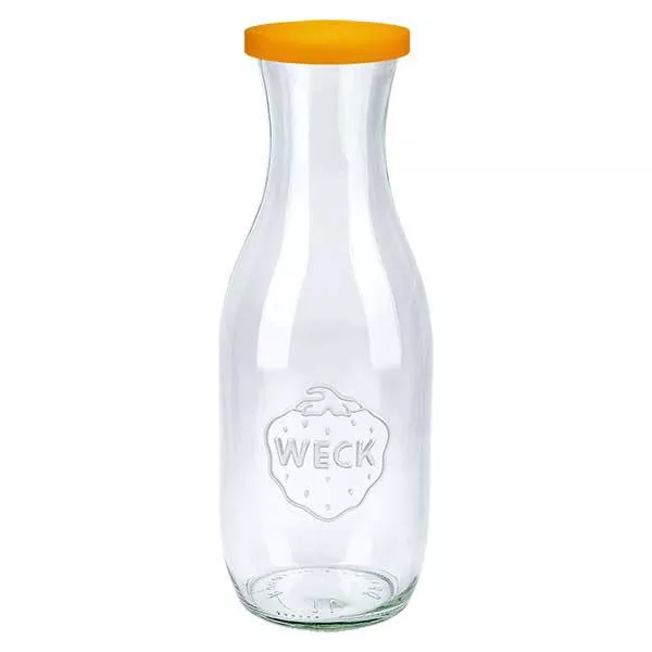 1062ml Saftflasche WECK RR60 mit Silikond. orange