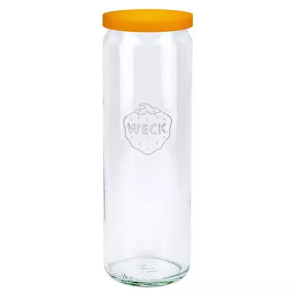 600ml Zylinderglas WECK RR60 mit Silikond. orange