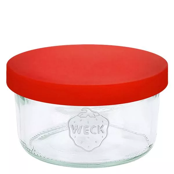 165ml Sturzglas WECK RR80 mit Silikondeckel rot