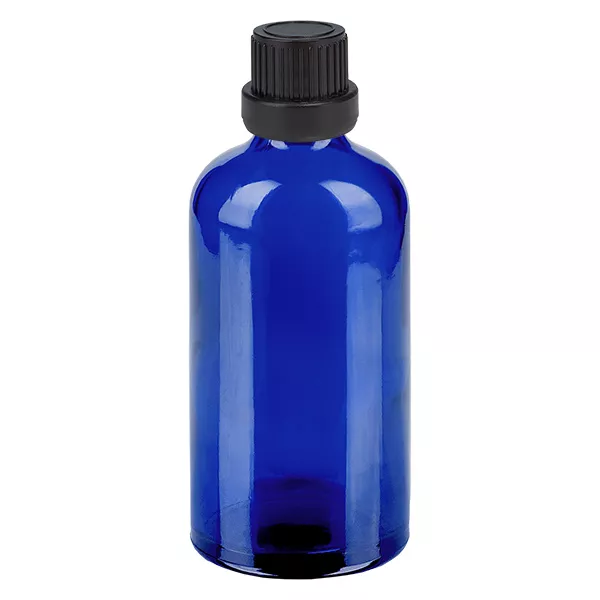 100ml Flasche 11mm SV schwarz OV BlueL. UT18/100