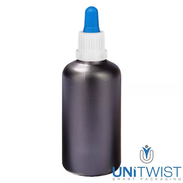 100ml Pipettenfla. weiss/blau OV BlackL. UT18/100