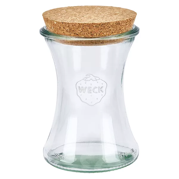 370ml Delikatessenglas WECK RR80 mit Korken natur