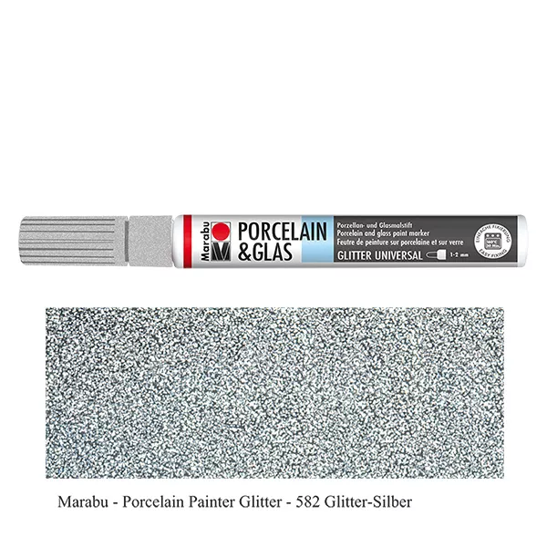 Malstift Glitter-Silber 1-2mm für Glas/Porzellan (582)