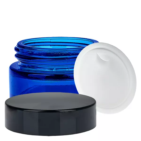 Glastiegel 20ml blau mit Einlegedeckel UNiTWIST