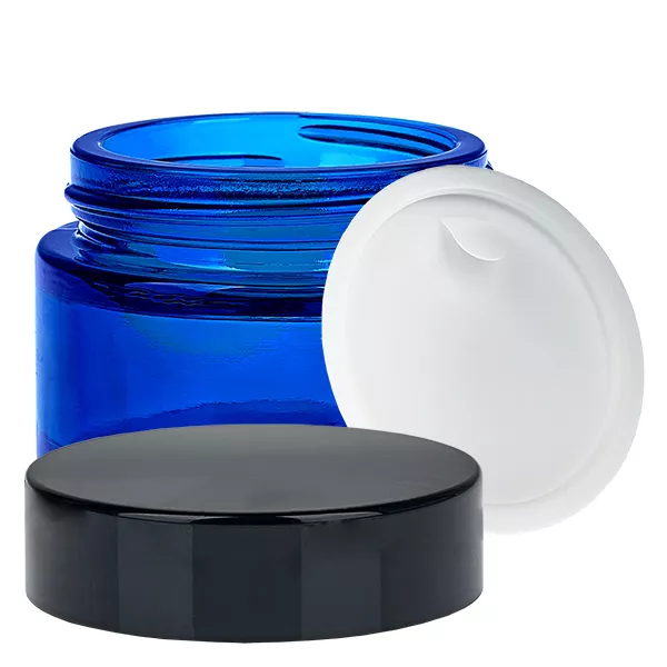 Glastiegel 30ml blau mit Einlegedeckel UNiTWIST