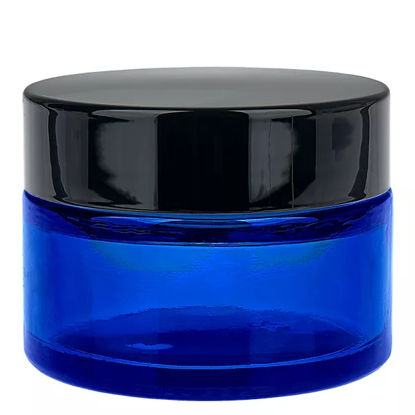 Glastiegel 30ml blau mit Einlegedeckel UNiTWIST