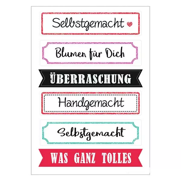 Sticker "Überraschung" (12 Aufkleb. mit Glitzer)