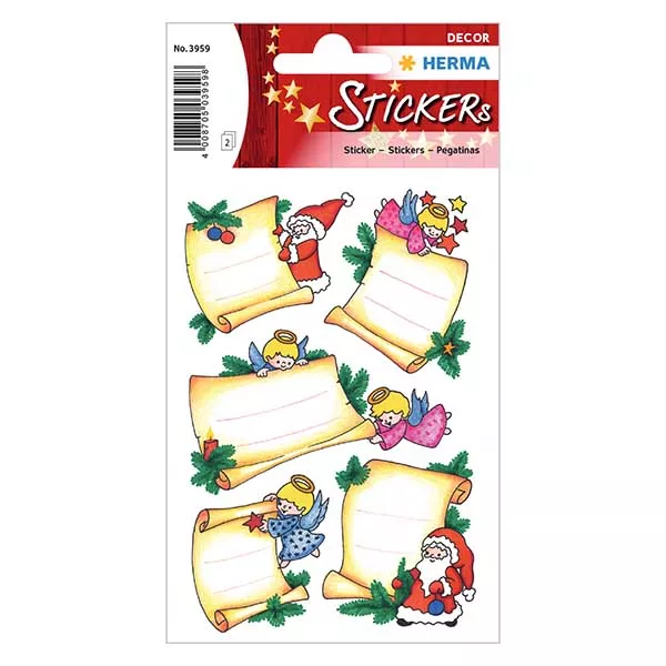 Sticker "Weihnachtsbrief" (10 Aufkl. mit Glitzer)