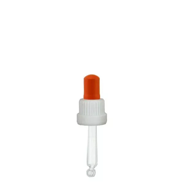 Glas-Tropfpipette weiss/rot 18mm PL53.5 St