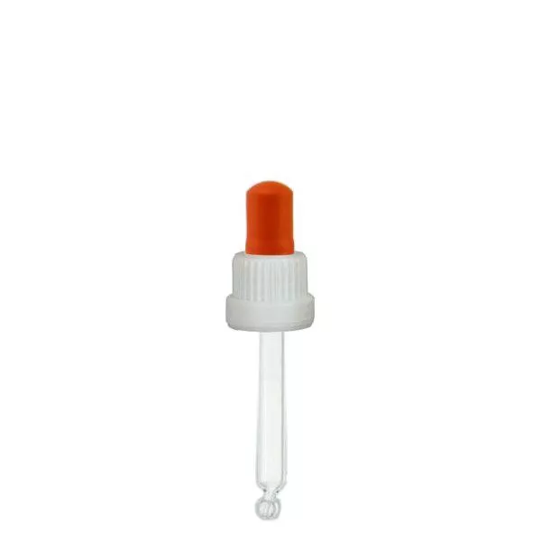 Glas-Tropfpipette weiss/rot 18mm PL66 St