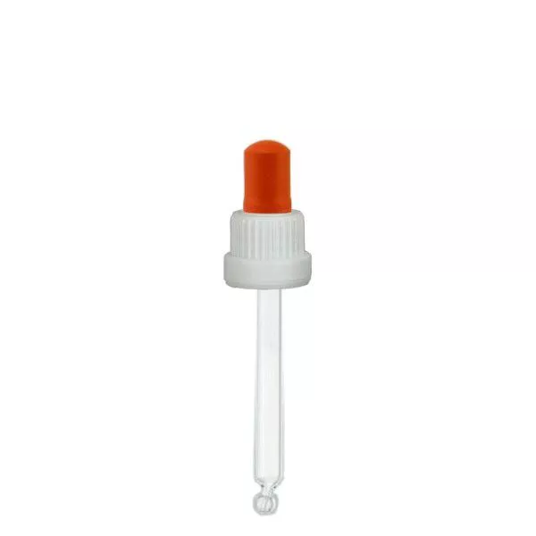 Glas-Tropfpipette weiss/rot 18mm PL78 St