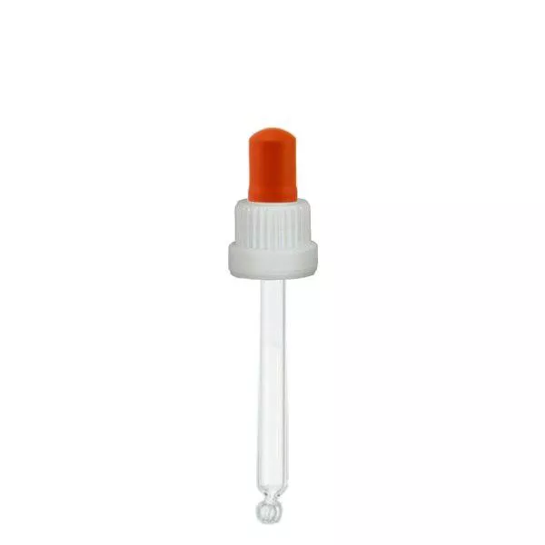 Glas-Tropfpipette weiss/rot 18mm PL85 St