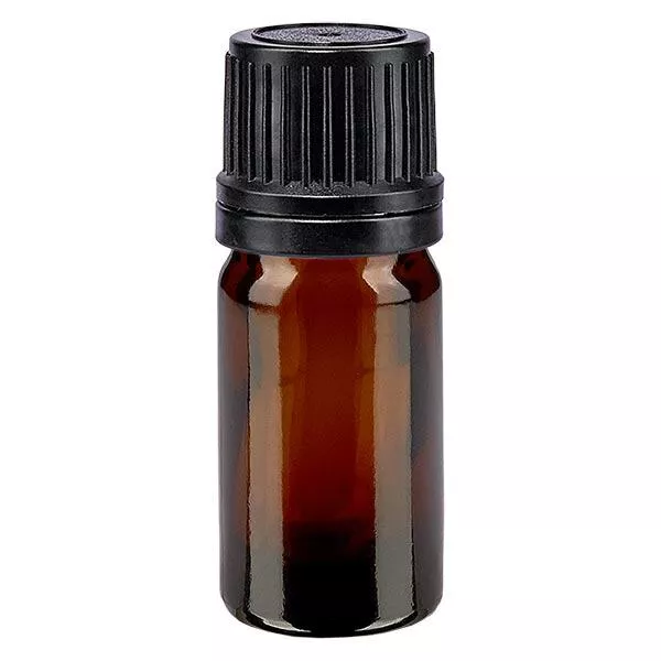 5ml braune (Glo.)Flasche GR OV schwarz/8mm ApoGlas