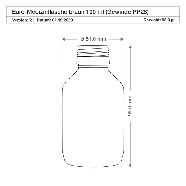 100ml Medizinflasche braun mit Zerstäuber schwarz